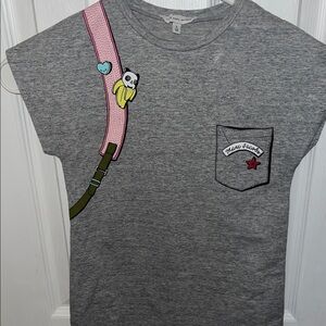 ‘little’ Marc Jacobs Gray Dress T-Shirt Style with a sloth backpack
